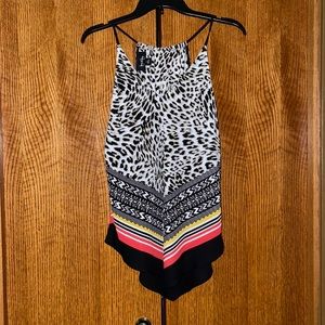 By & By Animal Print Top Juniors Size Large